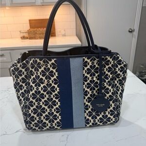 Kate Spade Navy and Cream Floral Tote